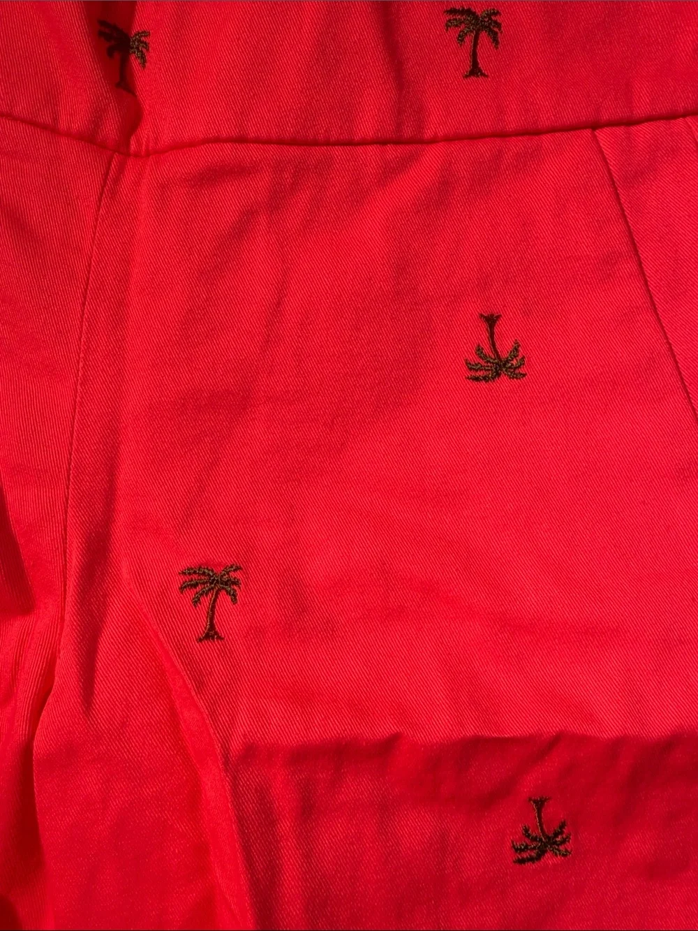 J. Crew Size 4 Chino City Fit Women's Coral Embroidered Palm-Print Shorts